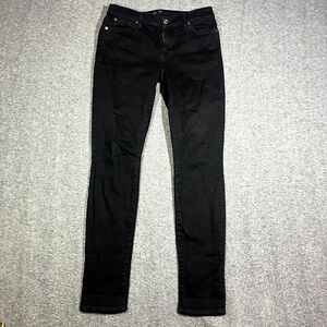7 for All Mankind The Skinny Women’s Sz 27 Black Denim Skinny Jeans Preppy Mom